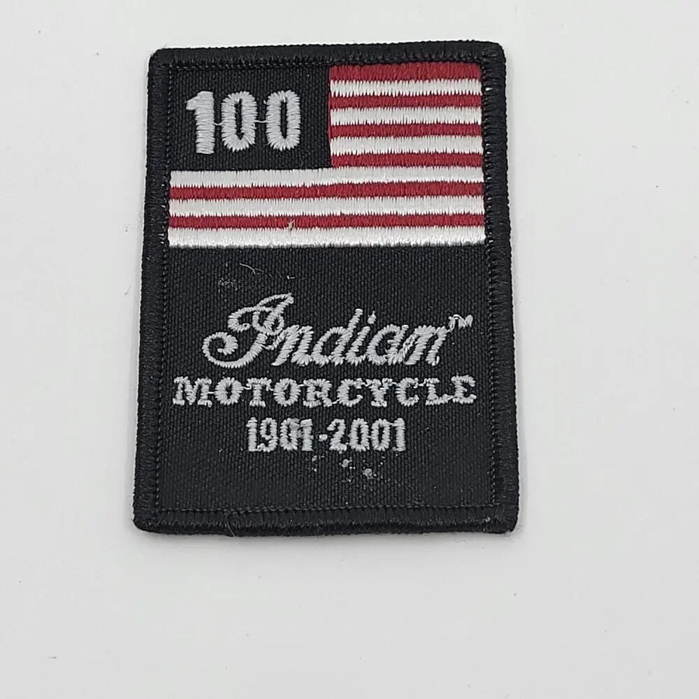 Vintage Indian Motorcycle 1901-2001 Embroidered Patch Iron-On Sew-On New